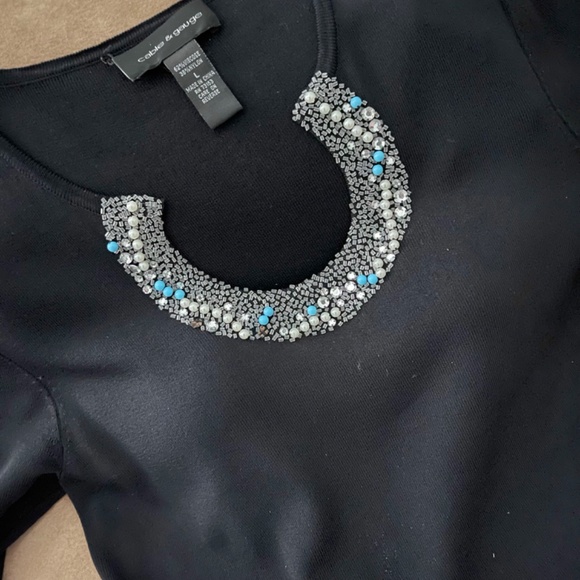 Y2K Cable and Gauge Beaded Scoop Neckline Top - Picture 4 of 12